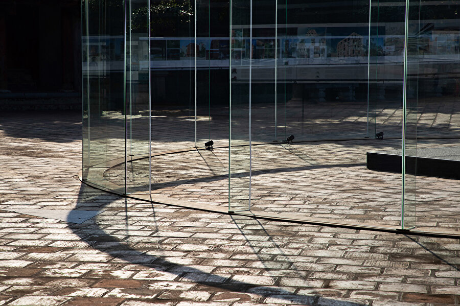 Korten levha üzerine yerleştirilmiş şeffaf taşıyıcılar.