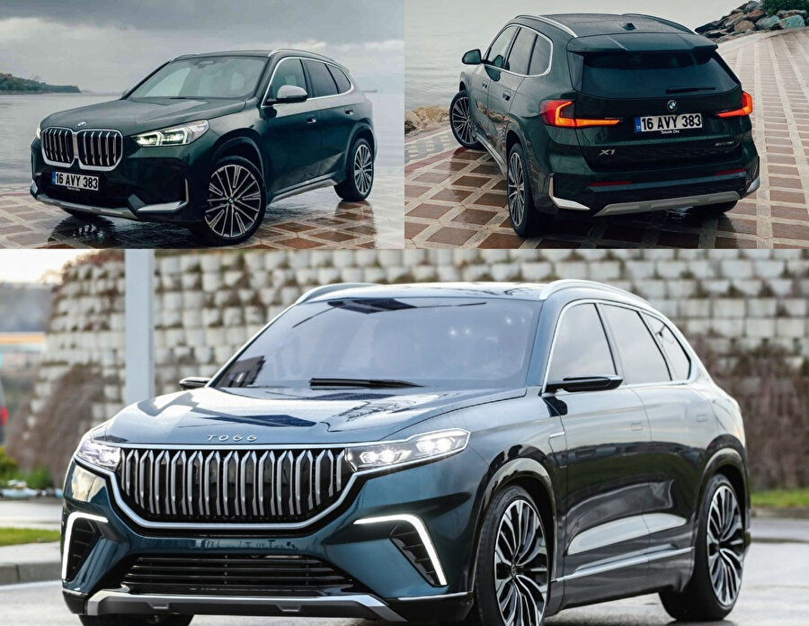 TOGG’un Gemlik rengini anımsatan ve TOGG’a benzemesiyle dikkat çeken BMW'nin otomobili Gemlik sahilinde