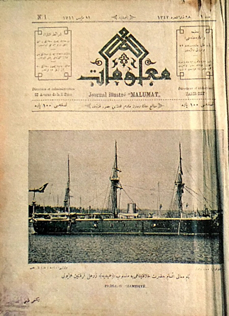 Mehmet Tahır’ın malûmât gazetesinin bir kapağı.