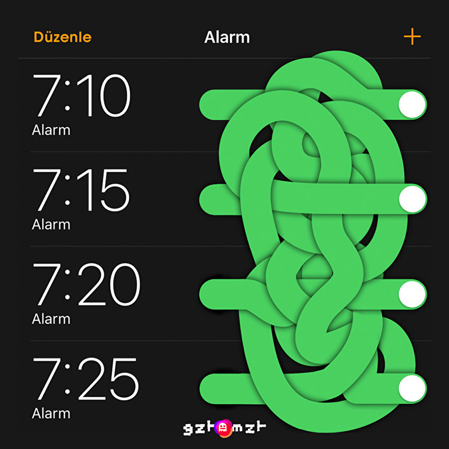 Hafta sonu alarm ertelemekten telefon bu hale geliyor