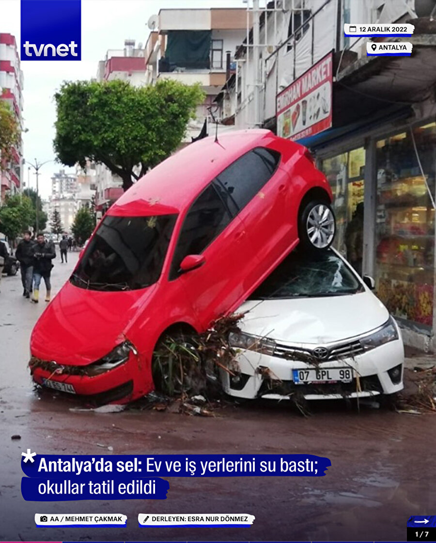 Antalya’da sel: Ev ve iş yerlerini su bastı; okullar tatil edildi