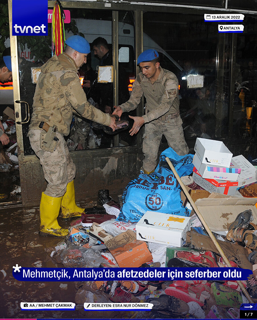 Mehmetçik, Antalya’da afetzedeler için seferber oldu