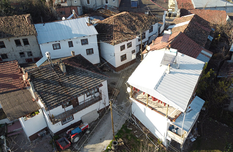 Bütün köy beyaza boyandı