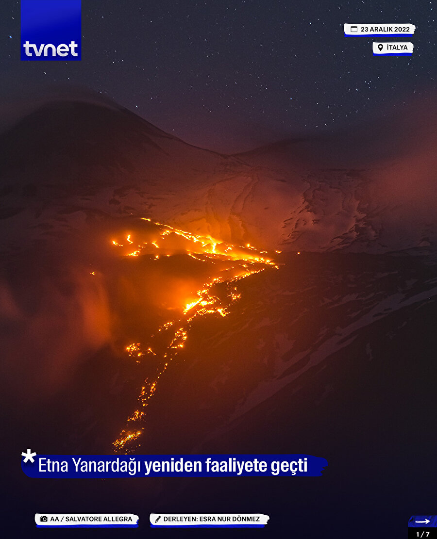 Etna Yanardağı yeniden faaliyete geçti