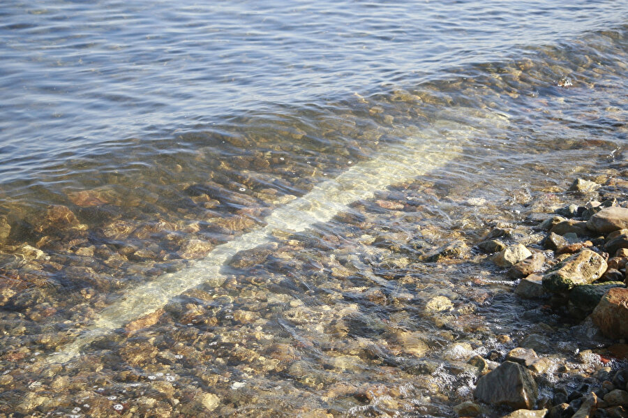 Göl suyu çekildi, tarihi sütun ortaya çıktı: Üzerinde yazılar var