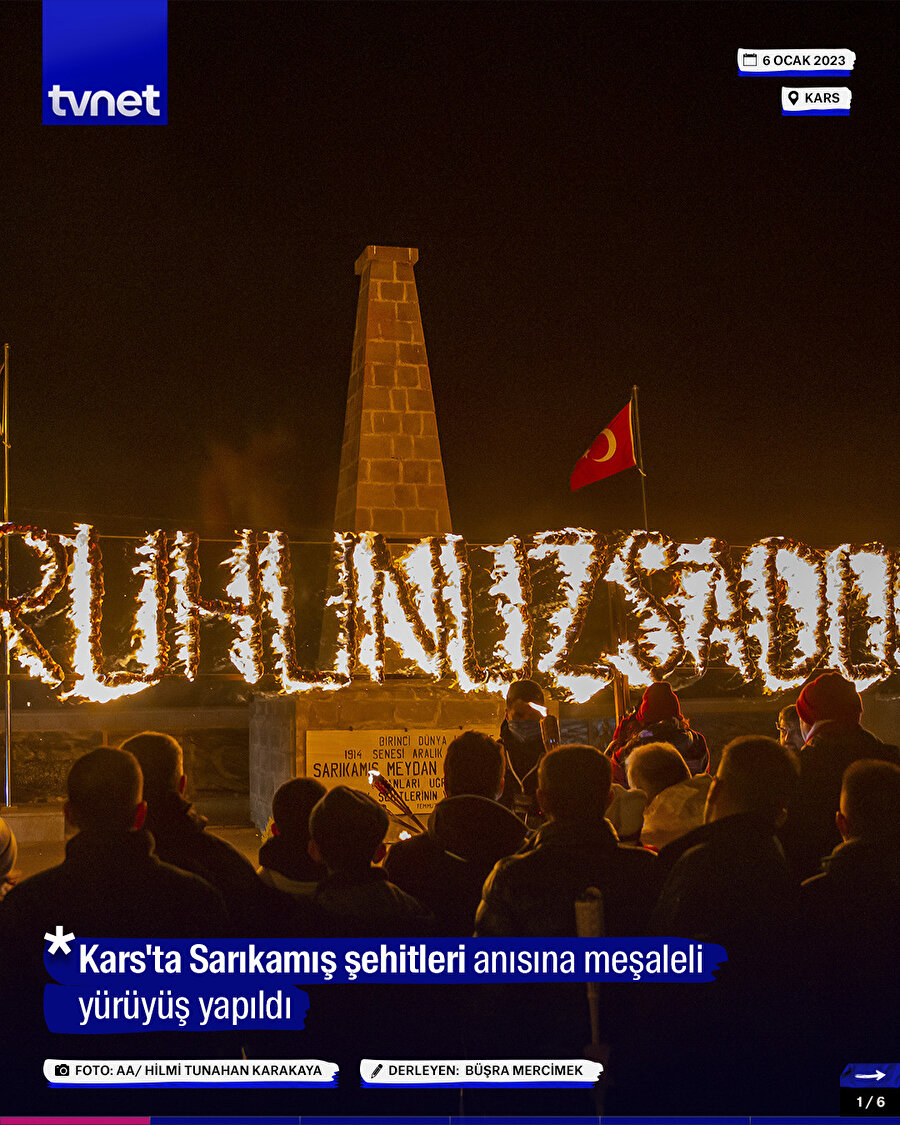 Kars'ta Sarıkamış şehitleri anısına meşaleli yürüyüş yapıldı