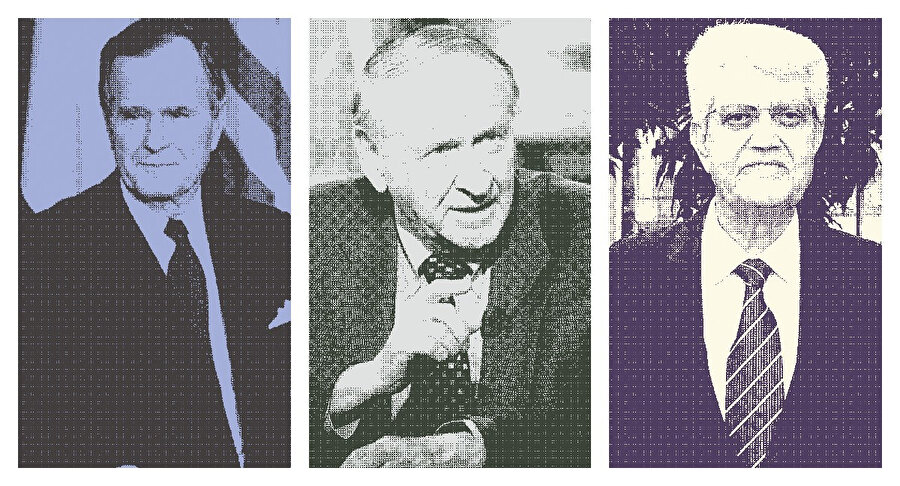 George H. W. Bush, William Safire, David Levy.