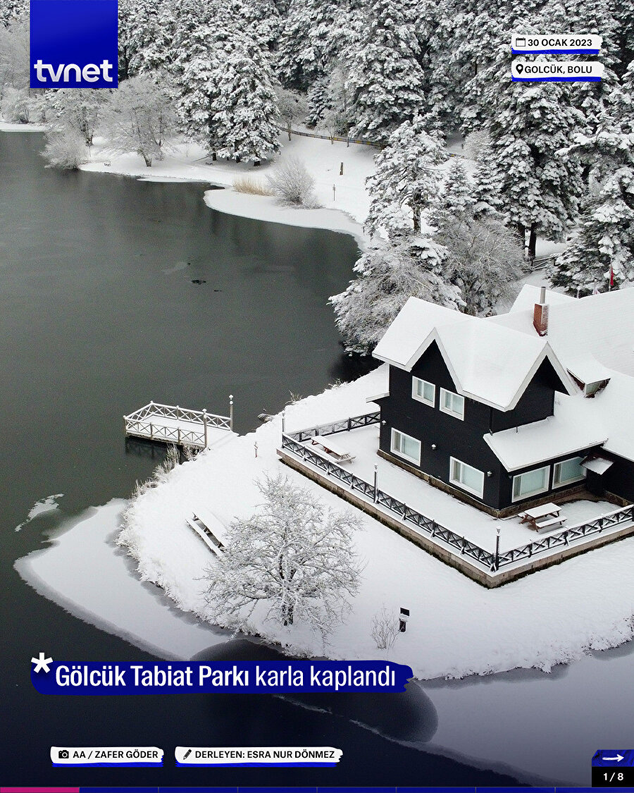 Gölcük Tabiat Parkı'nda kar güzelliği