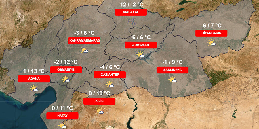Depremlerden etkilenen illerin 5 günlük hava durumu