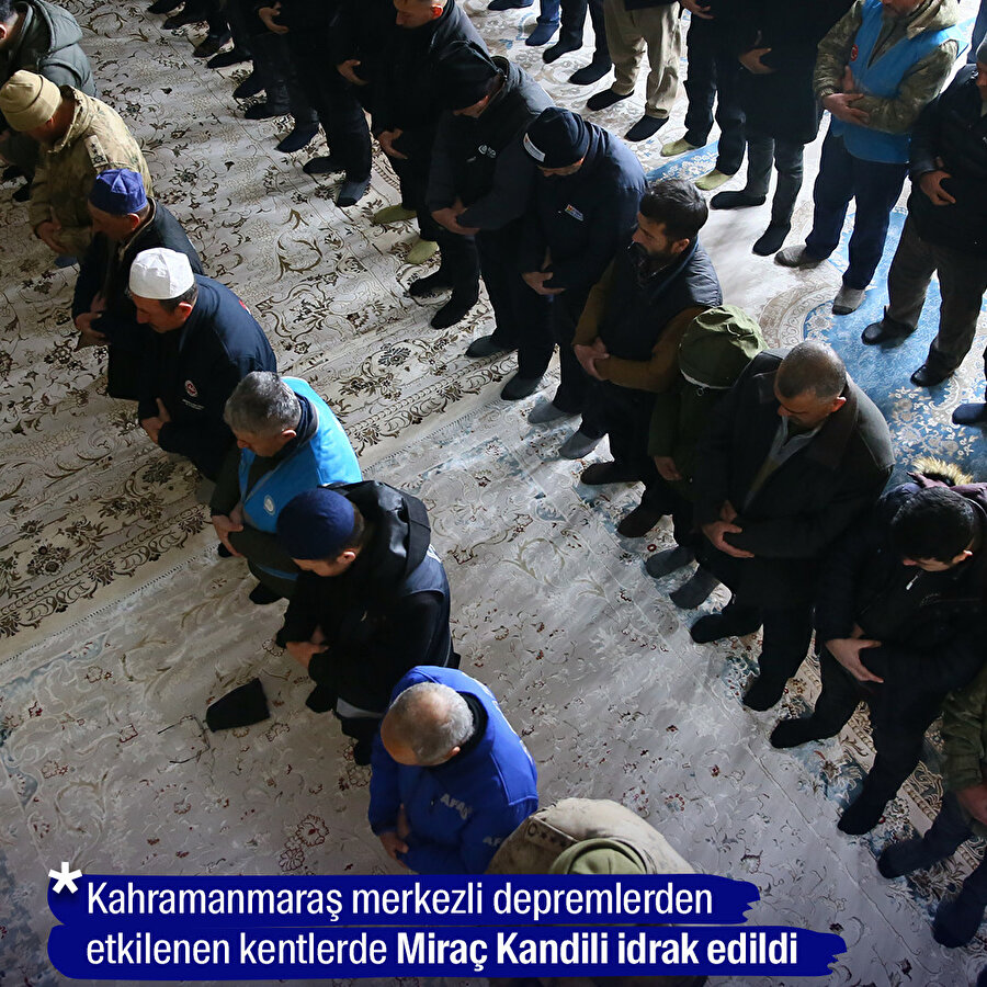 Deprem bölgelerinde Miraç Kandili idrak edildi