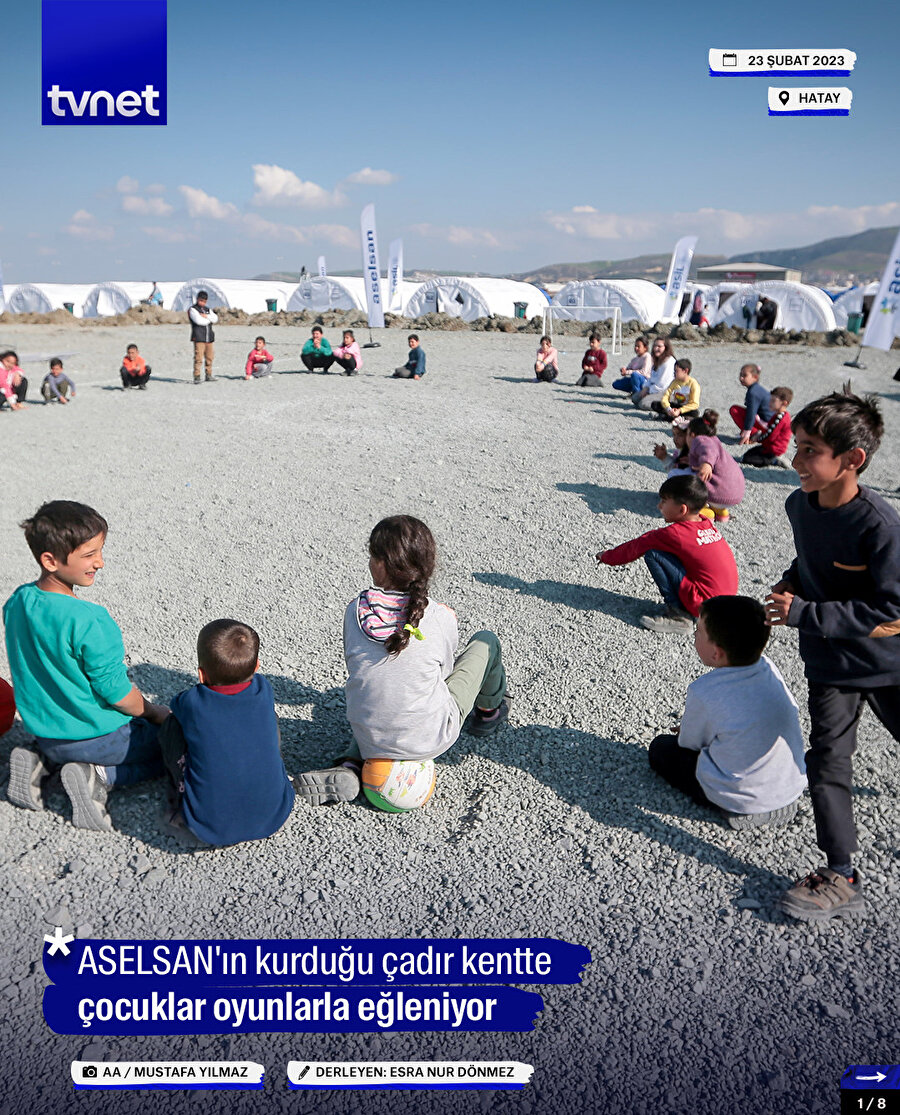 ASELSAN'ın kurduğu çadır kentte çocuklar oyunlarla eğleniyor