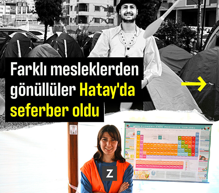 Farklı mesleklerden gönüllüler Hatay'da seferber oldu