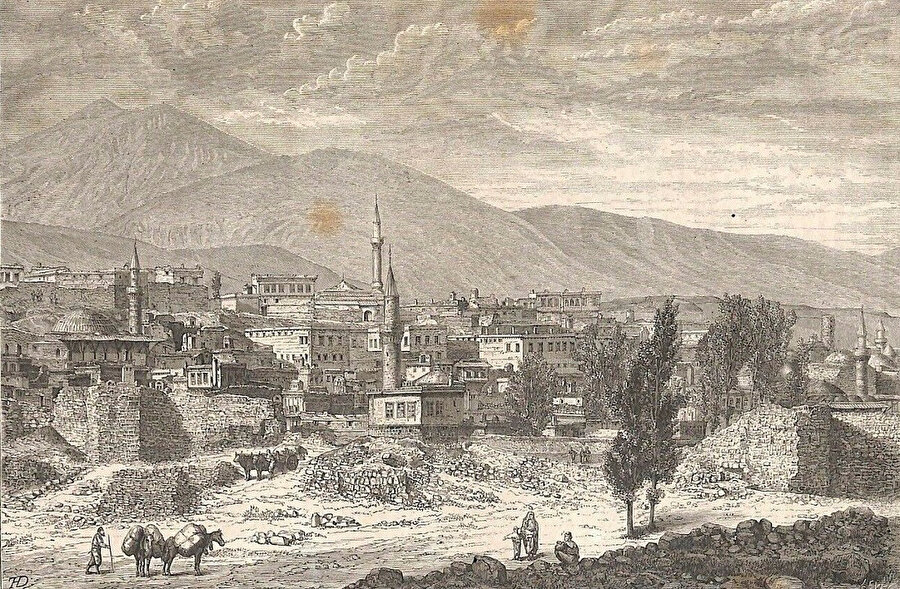 1850'lere ait Erzurum Gravürü.