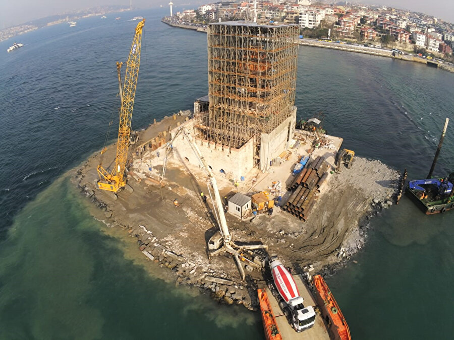 Kız Kulesi'nde çalışmalar devam ediyor: İçi böyle görüntülendi