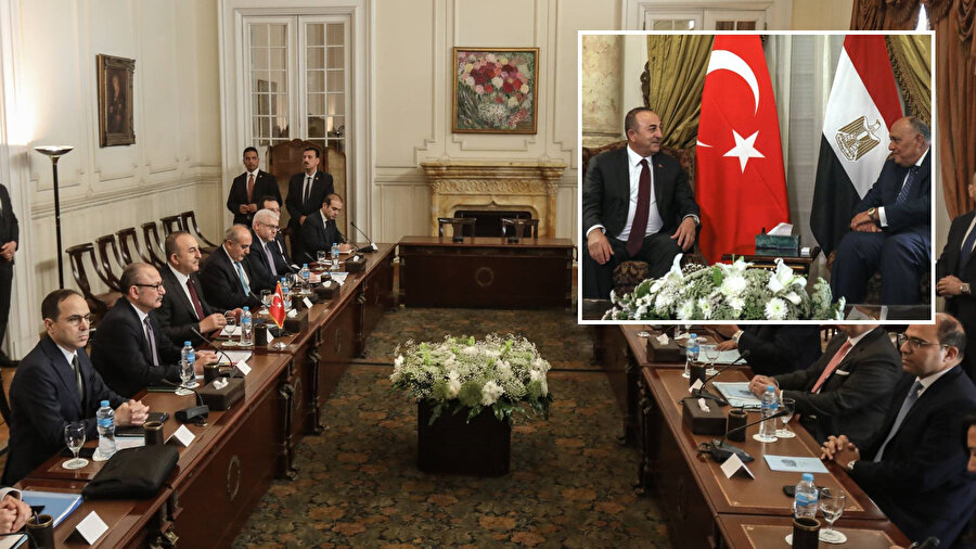 Dışişleri Bakanı Mevlüt Çavuşoğlu ve ​Mısır Dışişleri Bakanı Samih Şukri