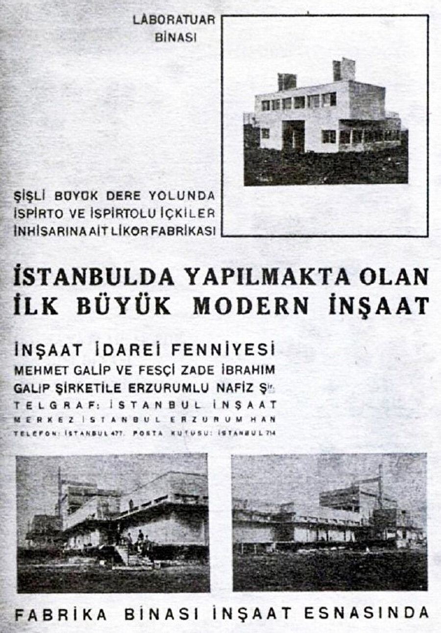 Mimar Dergisi’nde “İstanbulda Yapılmakta Olan İlk Büyük Modern İnşaat” başlıklı tanıtım, Mimar, 1931/2. 