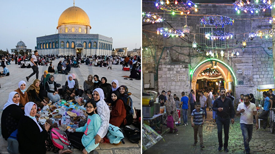 Kudüs'te Ramazan ayında sokaklar seyyar satıcılarla doluyor, insanlar namaz vakitlerinde Mescid-i Aksâ'ya akın ediyor ve dünyanın dört bir yanından şehre ibadet etmeye gelen Müslümanlar renkli görüntüler oluşturuyor.