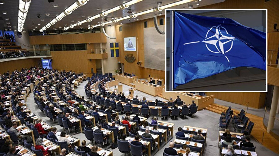 İsveç parlamentosu, NATO bayrağı