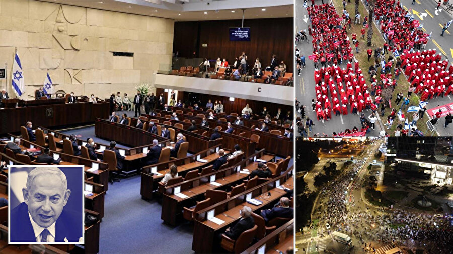 Protestolar sürerken İsrail Meclisi Netanyahu'nun görevden alınmasını zorlaştıran yasa tasarısını kabul etti