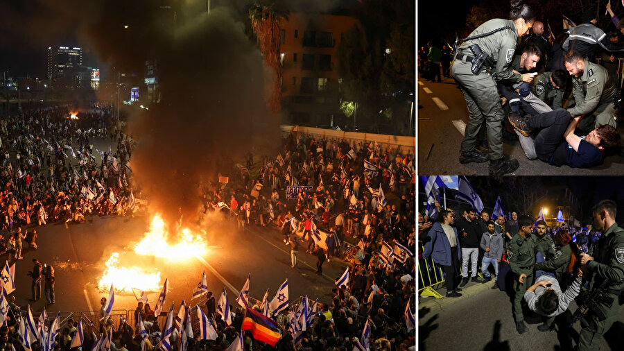 İsrail polisi kitlesel protestoların ardından ülkedeki tüm istasyonlarda güçlerini arttırarak bazı protestocuları tutukladı.