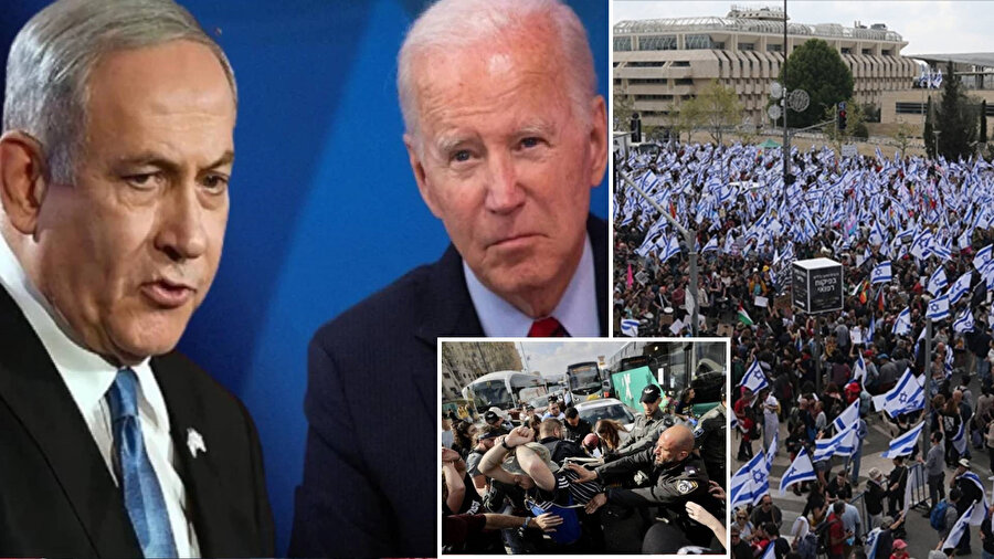 İsrail Başbakanı Binyamin Netanyahu(solda) ve ABD Başkanı Joe Biden(sağda)