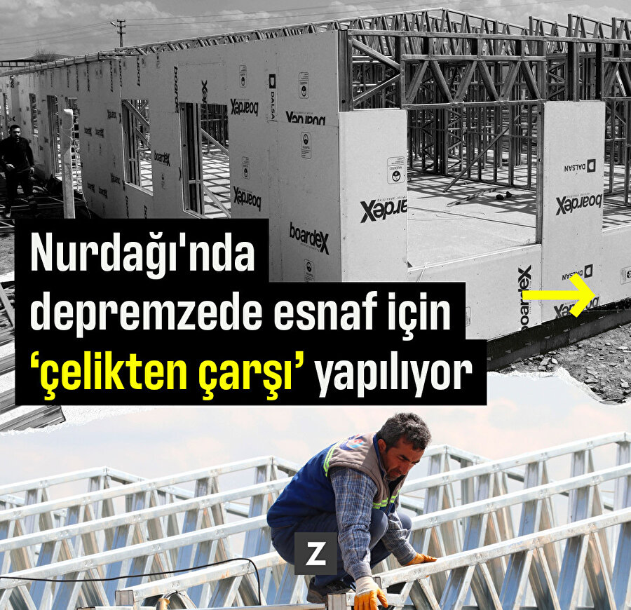 Nurdağı'nda depremzede esnaf için ‘çelikten çarşı’ yapılıyor