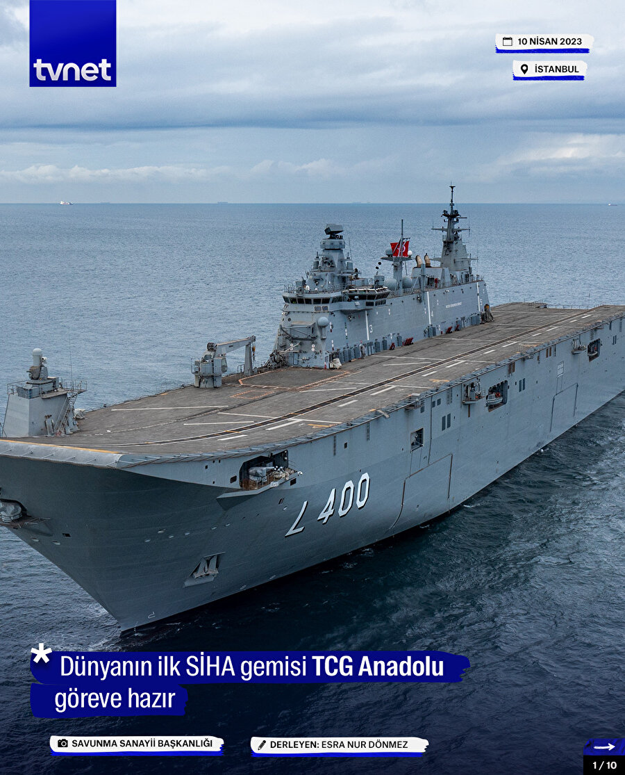 Dünyanın ilk SİHA gemisi TCG Anadolu göreve hazır