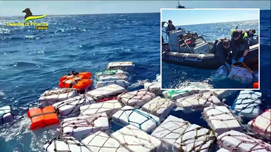 İtalya Mali polisi Akdeniz'de 2 ton kokain paketi buldu
