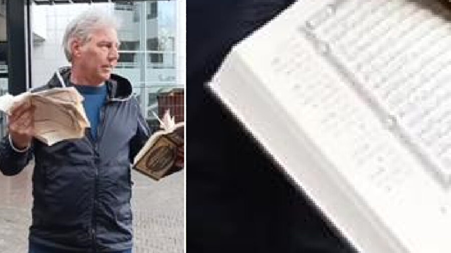 PEGIDA hareketi lideri Edwin Wagensveld Amsterdam'da Kur'an-ı Kerim yırttı.