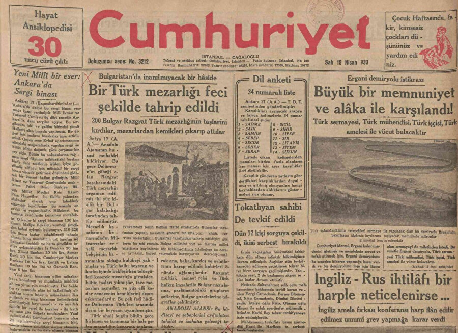 18 Nisan 1933 tarihli Cumhuriyet gazetesi manşetini, “Bulgaristan’da inanılmayacak bir hadise” şeklinde atarken, 20 Nisan sayısı ise başlığını “Bulgar Sefiri izahat veriyor: Razgrat hadisesi vakidir, fakat Türklere karşı bir hakaret yoktur” şeklinde atmıştı.
