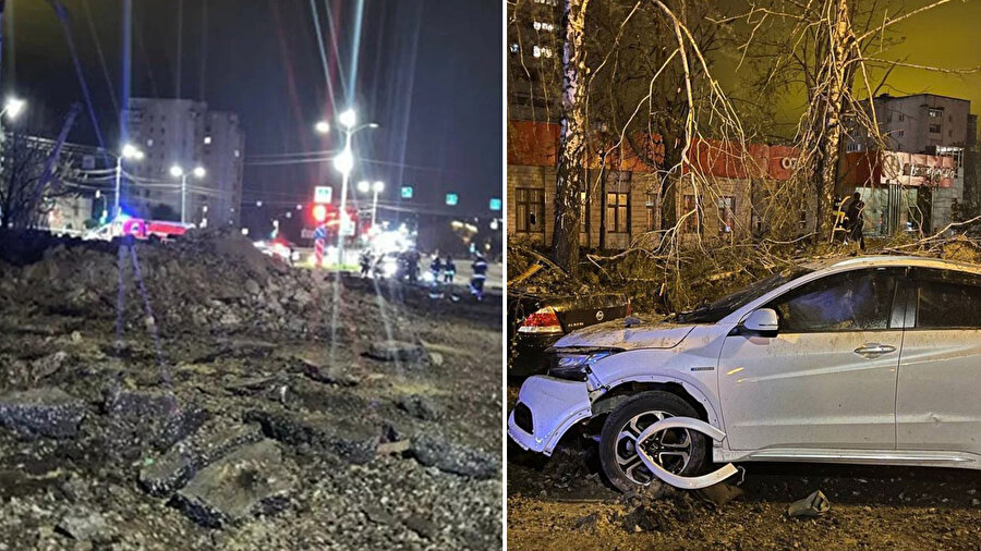 Bomba düşen bölgeden fotoğraflar