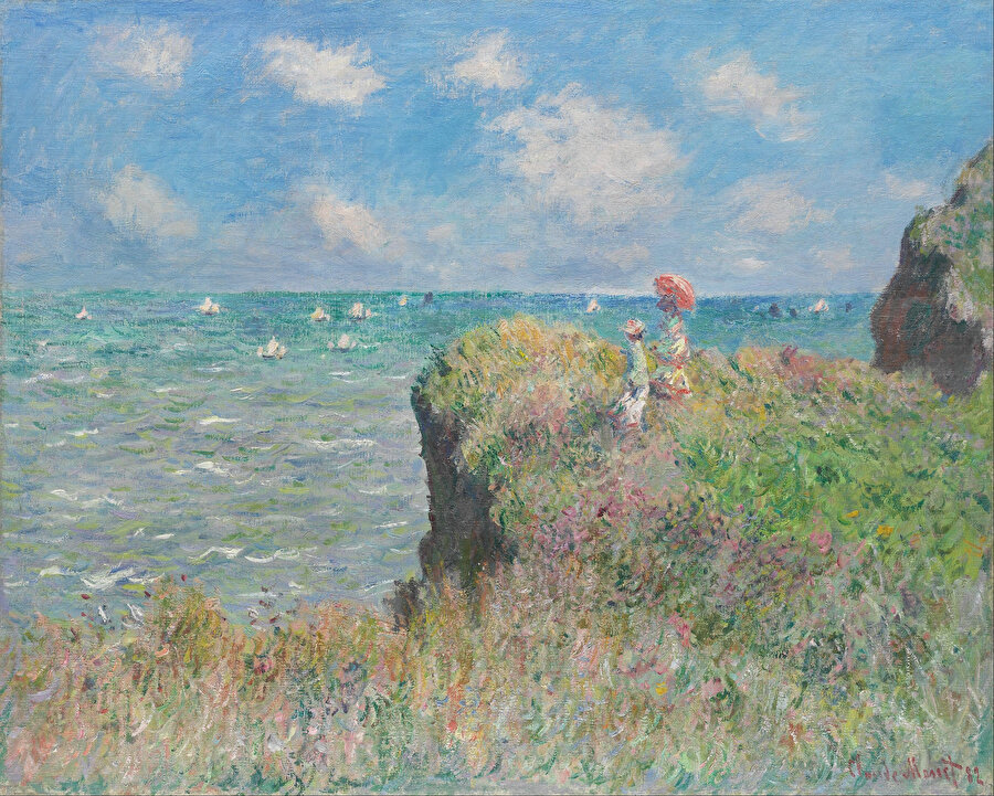 Claude Monet, Pourville’de Uçurum Yürüyüşü.