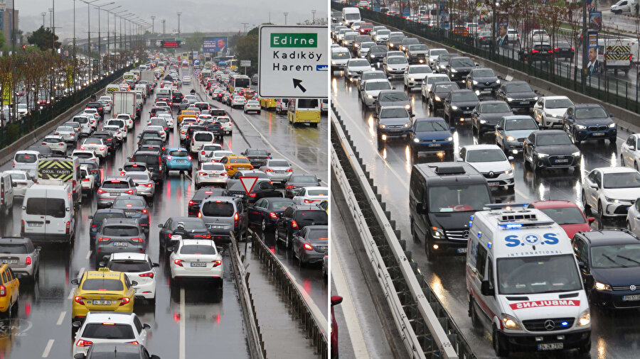 Yağışın ardından İstanbul trafiği