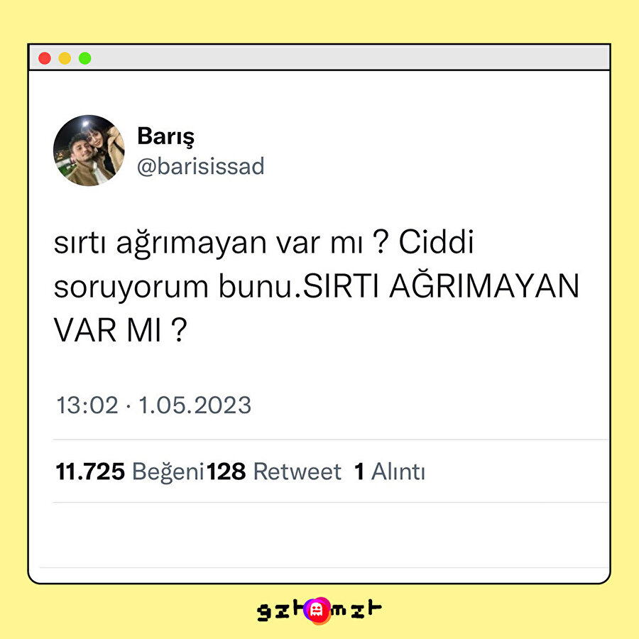 Okurken sırtımın ağrıdığını fark ettim