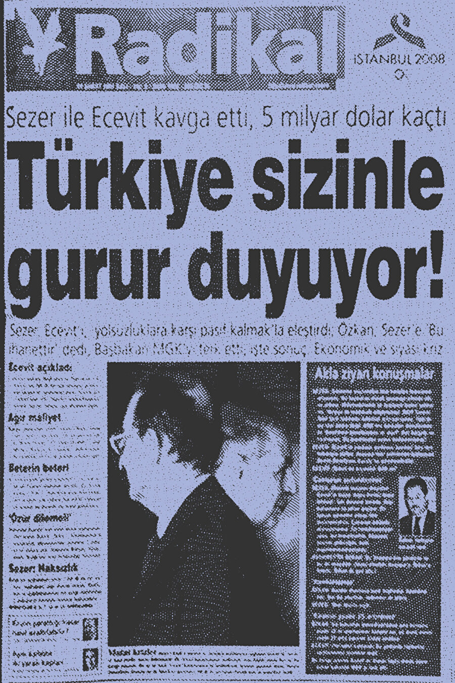 Radikal Gazetesi manşeti.