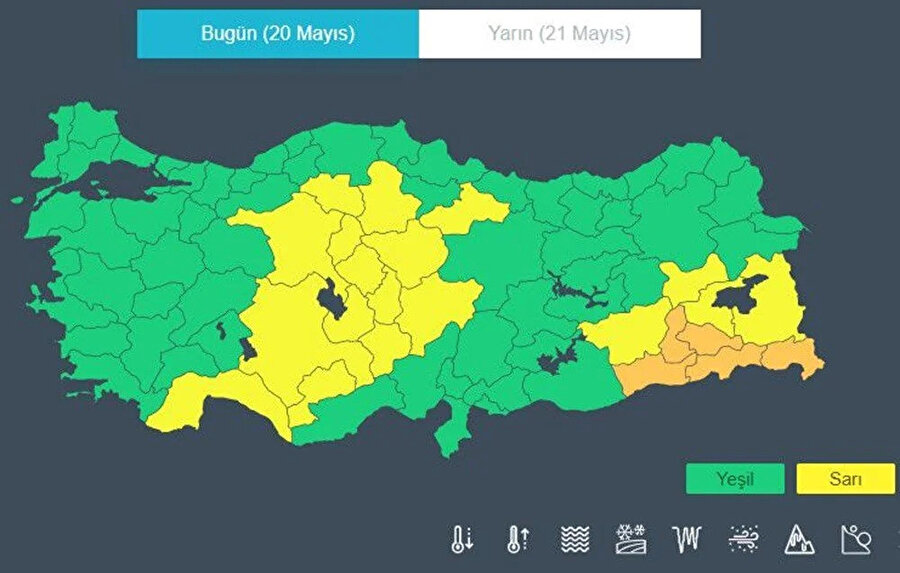 Meteoroloji uyarı haritası