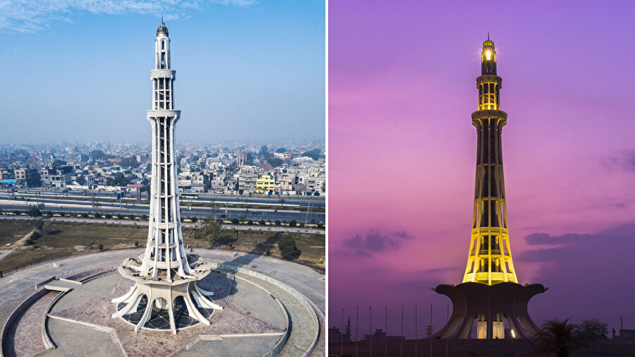 Pakistan'ın bağımsızlığının sembolü olarak inşa edilen Minare Pakistan, Lahor'da bulunuyor.