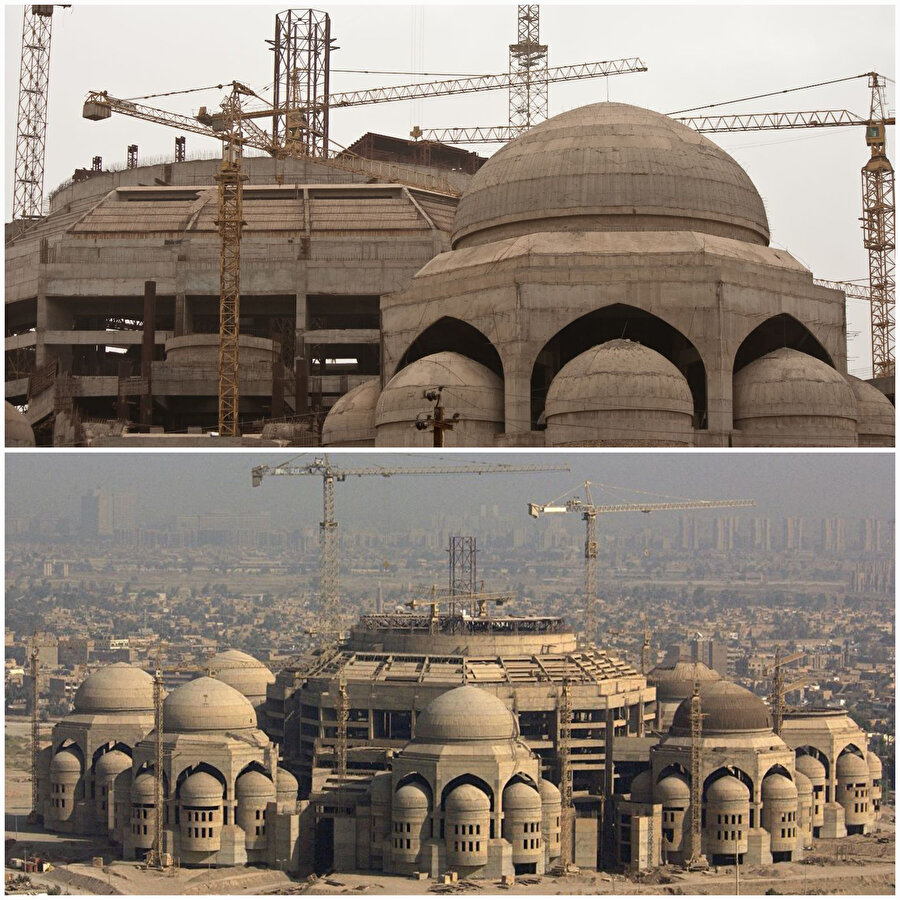 Bağdat’ın el-Mansûr muhitinde yapılacak olup yarım kalan Rahmân Camii.