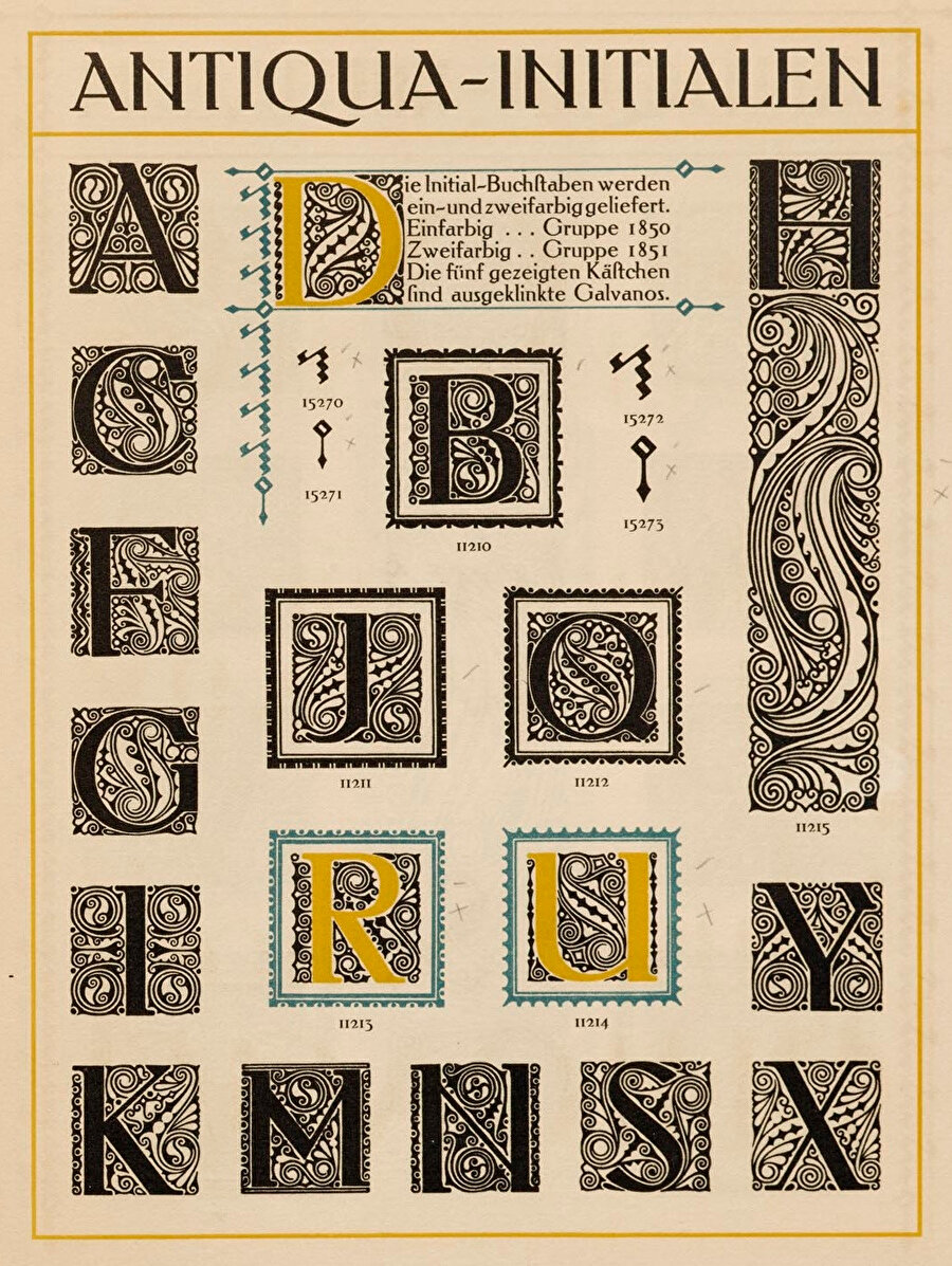 Behrens Antiqua Initialen yazı tipi, 1908. 