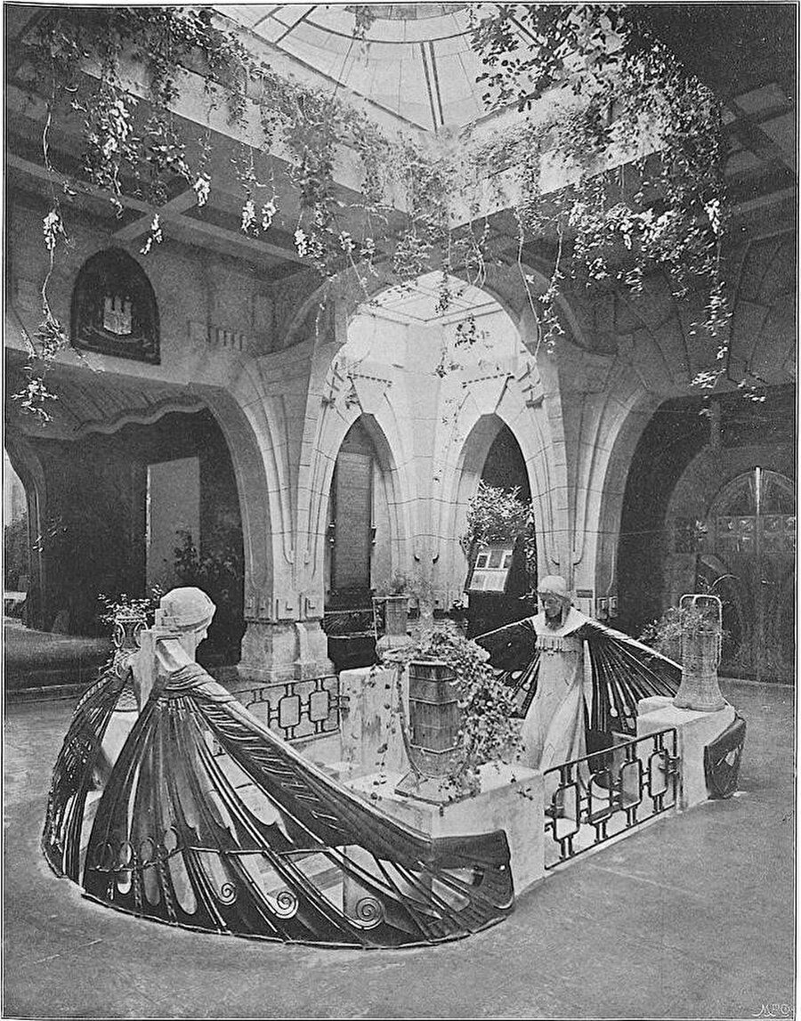 Torino’daki Uluslararası Modern Dekoratif ve Endüstriyel Sanatlar Sergisi’nde Alman pavyonu, 1902. 