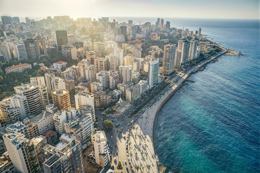 Beyrut Lübnan Havadan Görünümü, Beyrut Şehri.