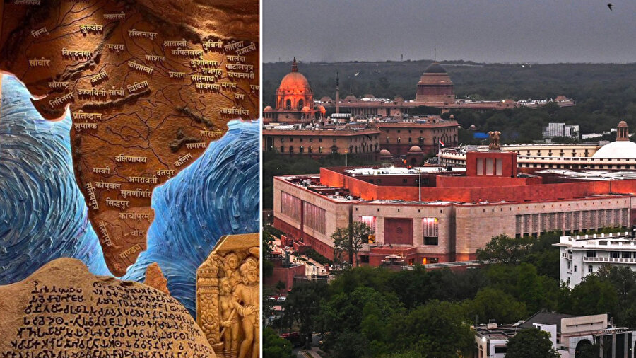 Hindistan'ın yeni parlamento binasındaki 'Bölünmemiş Hindistan' duvar resmi diplomatik tartışmaya yol açtı.