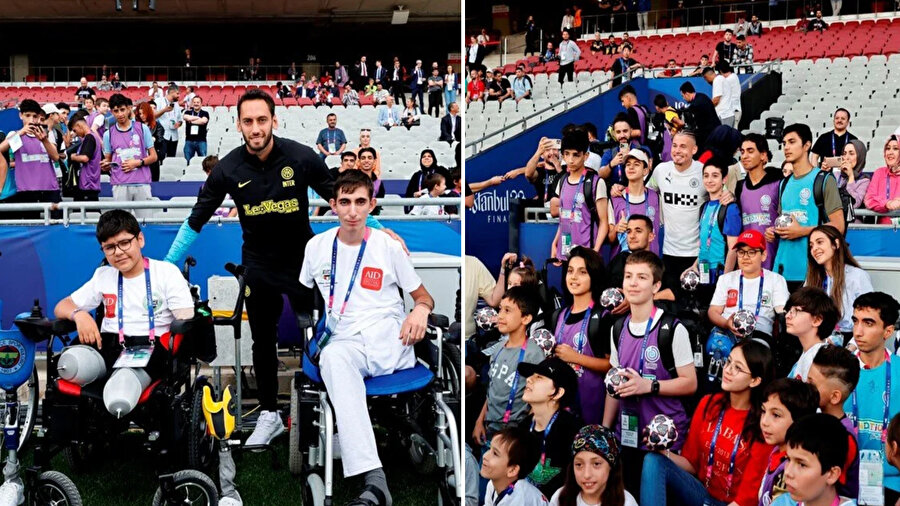 Depremzedeler, UEFA Şampiyonlar Ligi finalisti takımların antrenmanlarını izledi