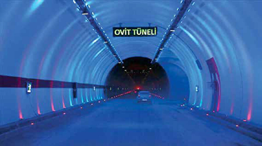 Ovit Tüneli, 14 bin 300 metreyle Türkiye'nin en uzun ikinci karayolu tüneli olma özelliğini taşıyor.