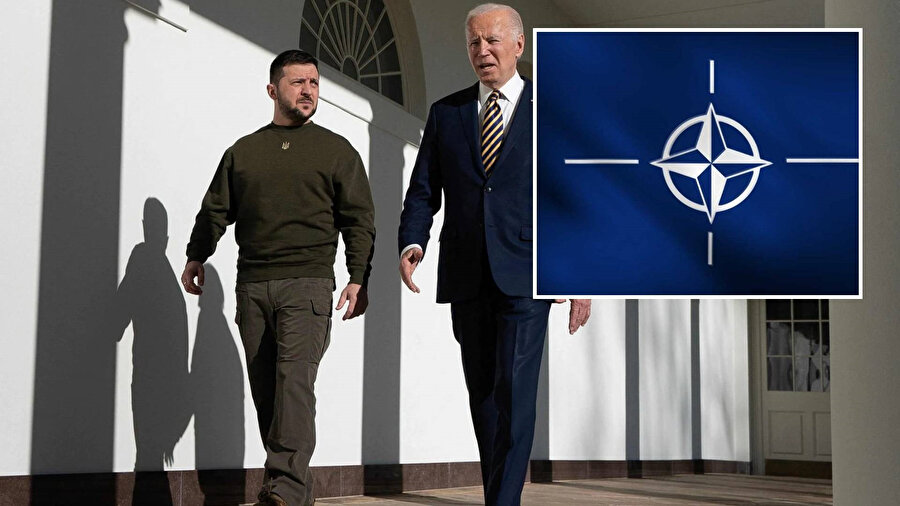 ABD Başkanı Joe Biden (sağ), Ukrayna Devlet Başkanı Volodimir Zelenski (sol)