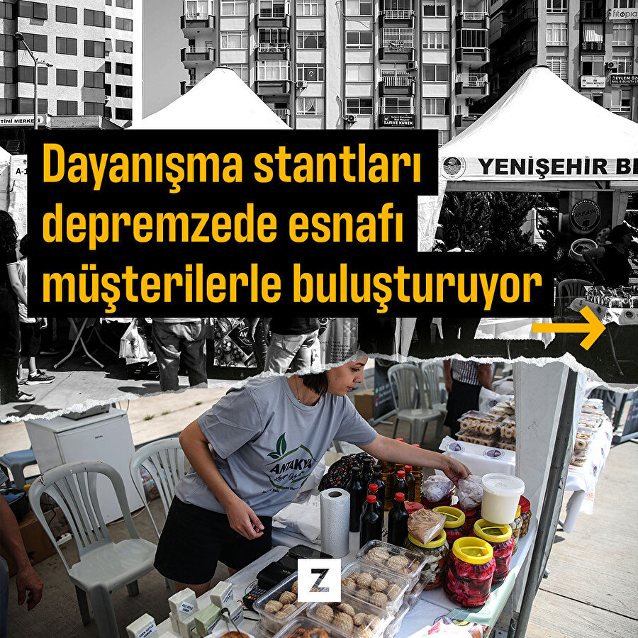 Mersin'de dayanışma stantları depremzede esnafı müşterilerle buluşturuyor