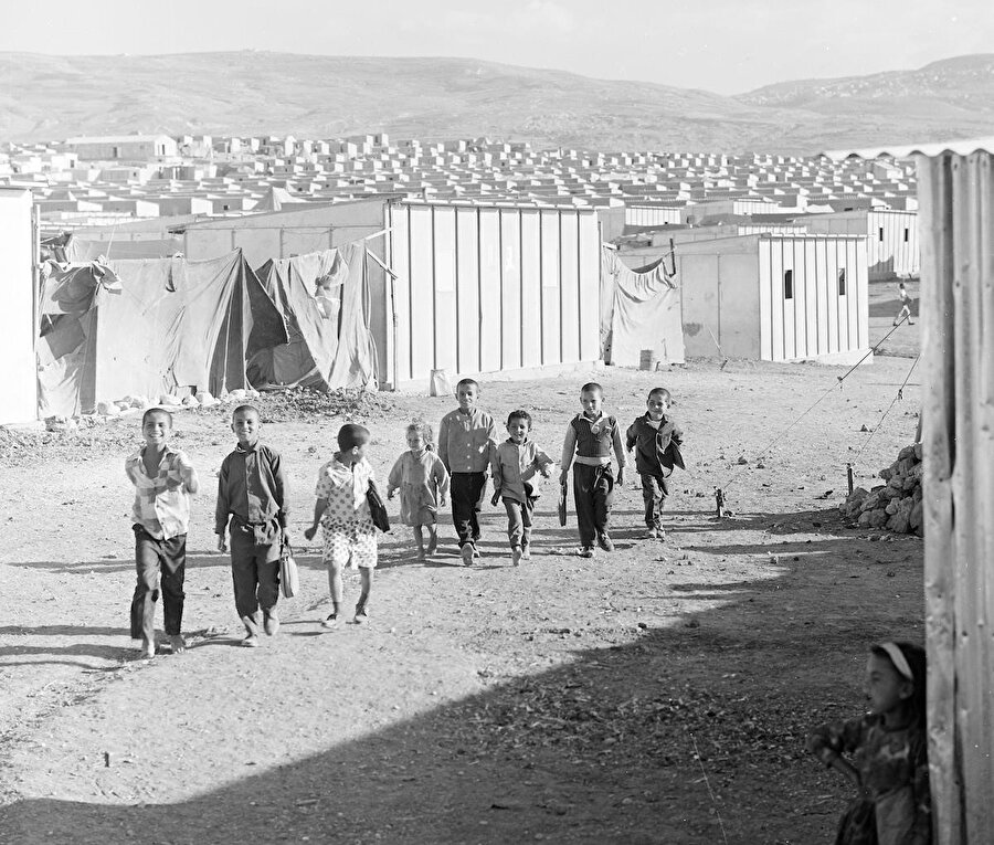 Ürdün'ün başkenti Amman’a bağlı Beka Mülteci Kampı, 1969.