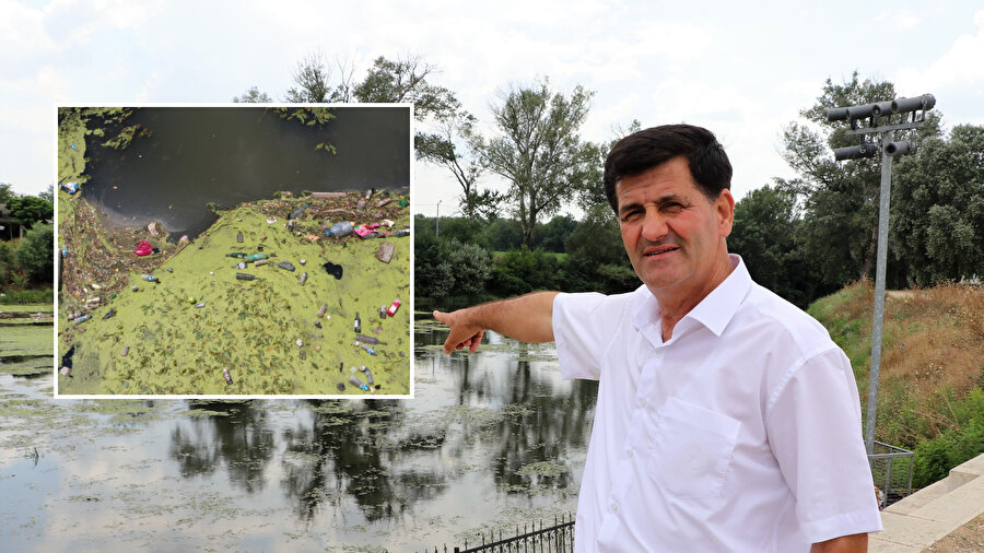 Tunca Nehri'nin yüzeyi çöple kaplandı