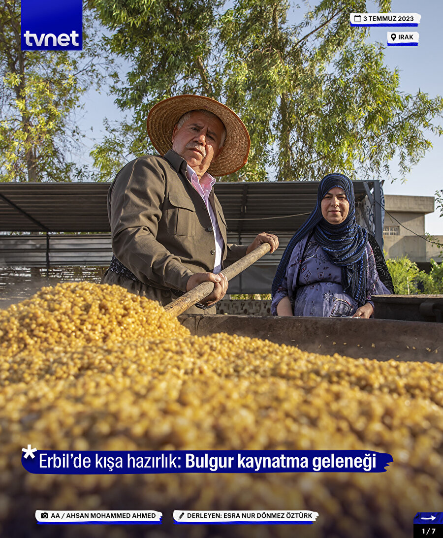 Erbil'de bulgur kaynatma geleneği