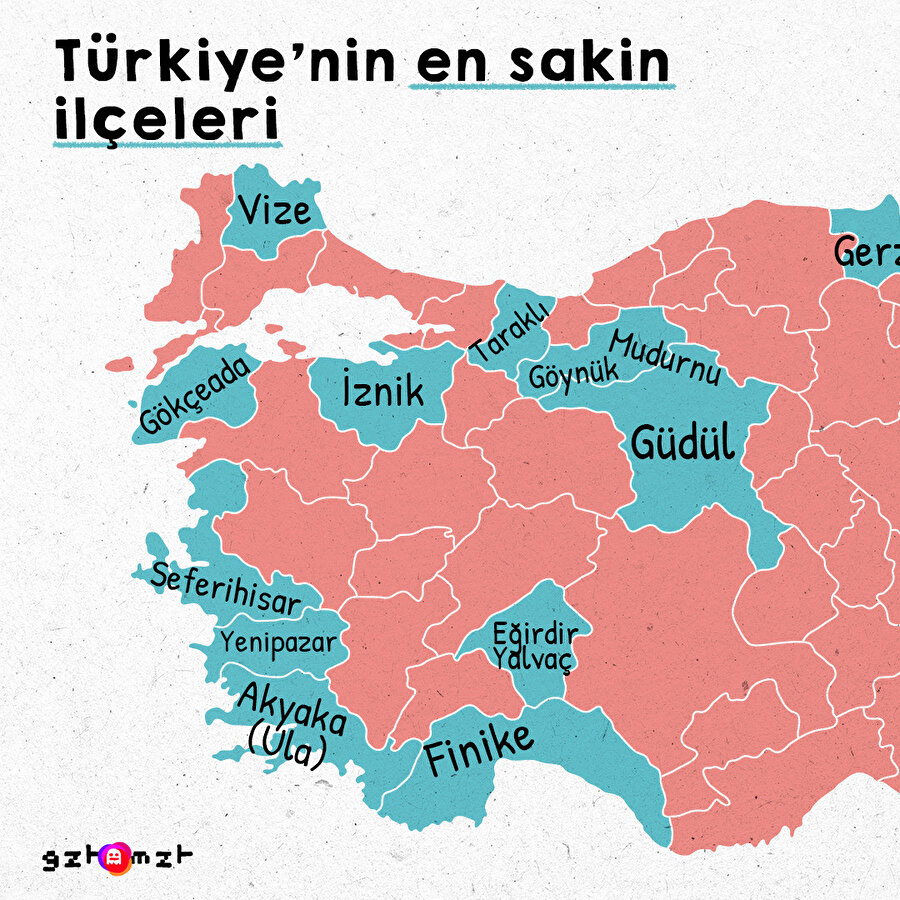 Türkiye'nin en sakin ilçeleri